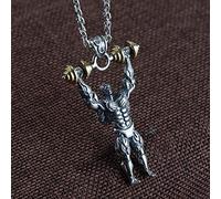 Collier en Argent S925 Femmes Simple Style Ethnique Pour Hommes Fitness Pendentif Selle Cadeaux Trendy Personnalité Créateur de Mode, LJBLEUSK