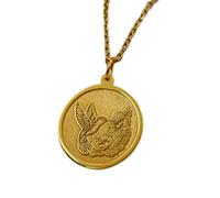 Collier en argent sterling 925 22-26 mm Chaîne 45 cm Pendentif colibri - oiseau la nature Symbole joie et liberté Breloque Bijou minimaliste Plaqué or | LKRPG_002| LKRPG_01