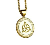 Collier en argent sterling 925 22 mm Chaîne 45 cm Pendentif corde d'éternité Médaille d'amour Pour chrétien Médaillon la Sainte Trinité Bijoux Plaqué or | LKRPG_0334