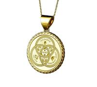 Collier en argent sterling 925 22 mm | Collier corde Sainte Trinité | Pendentif bouclier | Médaille spirituelle | Bijou de protection chrétienne | Catholique | Bijou fait main plaqué or | LK_PNK_00328