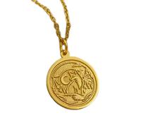 Collier en argent sterling 925 22 mm | Pendentif renard au clair de lune - animal totem | Bijou symbolique | Totem minimaliste de la forêt | Gravure offerte | Bijou fait main plaqué or | LK_PNK_01547