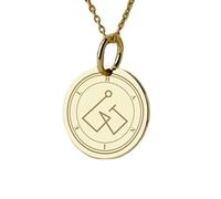 Collier en argent sterling 925 24 mm Chaîne 45 cm Bijou signature l'archange Haniel, sceau des sept archanges Pendentif sorcellerie Amulette d'ange gardien Talisman d'Anael Plaqué or | LKRPG_0681