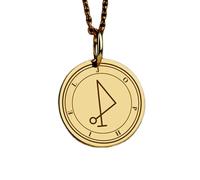 Collier en argent sterling 925 24 mm | Chaîne de 45 cm | Bijou signature de Saint Jophiel, symbole de l'archange | Pendentif de protection | Talisman d'ange gardien | Occulte | Plaqué or | 00680