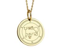 Collier en argent sterling 925 24 mm|Collier sigil phenex|Pendentif Ars Goetia|Bijou démoniaque|Charme occulte|Talisman de la Petite Clé de Salomon|Pièce de monnaie|Bijou fait main plaqué or|_0628