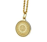 Collier en argent sterling 925 24 mm|Pendentif symbole IHS|Collier monogramme Jésus|Bijou catholique|Médaille monogramme du Christ|Symbole du Sacré-Cœur|Collier Jésus|Bijou fait main plaqué or|_1933