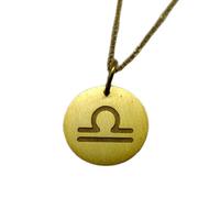 Collier en argent sterling 925 25 mm Chaîne de 45 cm Breloque signe du Anniversaire Plaqué or astrologique | LKRPG_0904