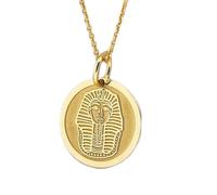 Collier en argent sterling 925 26 mm Chaîne de 45 cm Toutânkhamon Bijoux égyptiens Breloque Pendentif égyptien Plaqué or | LKRPG_0044
