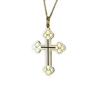 Collier en argent sterling 925 27x20mm|collier croix ICXC Nika|croix Jésus-Christ vainqueur|breloque orthodoxe chrétienne|pendentif grec|collier Saint Exorciste|bijou fait main plaqué or|LK_PNK_00529