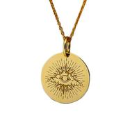 Collier en argent sterling 925 28 mm | Collier œil omniscient plaqué or | Pendentif | Bijou anti-maléfique | Porte-bonheur | Pendentif de la Providence | Bijou fait main plaqué or | LK_PNK_00207