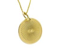 Collier en argent sterling 925 28 mm | Collier œil protecteur | Pendentif de la Providence | Amulette de vision | Bijou de protection | Troisième pendentif | Bijou fait main plaqué or | LK_PNK_00731