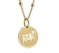 Collier en argent sterling 925 28 mm | Collier Nandi | Amulette Vahana | Charme hindou | Bijou indien | Pendentif divinité | Talisman de joie | Meilleur ami | Bijou fait main plaqué or | LK_PNK_00654