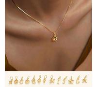 Collier en argent sterling 925 avec 26 lettres initiales de A à Z. Plaqué or 18 carats. Plaqué platine pur pour femmes, meilleure amie, femme, fille, cadeau L,M,S,H,A,T,O,X,B,C,D,E,F,G,I,J,K,N,P,Q,R,U