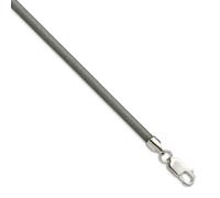 Collier en argent sterling 925 avec cordon en caoutchouc métallique de 3 mm pour femme - 41 cm