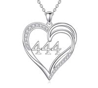 Collier en argent sterling 925 avec pendentif en forme de cœur et d'ange - Bijou pour femme et mère