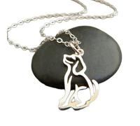 Collier en argent sterling 925 avec pendentif en forme de petit chien, breloque découpée, cadeau pour le meilleur ami de l'homme, son amour animal, son esprit, son amour, bijoux simples | avec