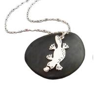 Collier en argent sterling 925 avec pendentif en forme d'ornithorynque, petit bec de canard, animal d'eau douce, créature aquatique, océan, nature, charme, cadeau | avec chaîne de 45 cm | plaqué