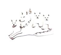 Collier en argent sterling 925 avec pendentif « maman loup » et trois petits animaux spirituels, bijou de pouvoir, cadeau de méditation nature, avec chaîne de 45,7 cm, plaqué argent, L_PN_0576
