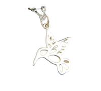 Collier en argent sterling 925 avec petit colibri découpé, pendentif animal fantaisiste, totem spirituel, simple, symbole de joie et de vie, bijou avec breloque oiseau | avec chaîne de 45 cm |
