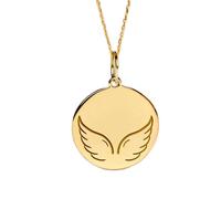 Collier en argent sterling 925, chaîne de 22 à 24 mm (18 pouces) | Collier ailes d'ange | Pendentif ange gardien | Breloque ailes délicates | Sympathie | Bijou fait main plaqué or | LK_PNK_01986