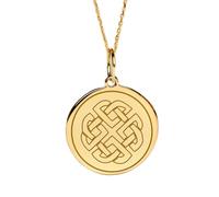 Collier en argent sterling 925, chaîne de 22 à 24 mm (18 pouces), pendentif nœud celtique Dara, breloque nœud celtique, breloque Dara délicate, bijou fait main plaqué or, référence LK_PNK_02128