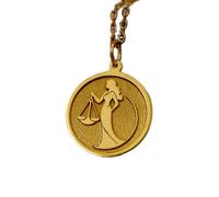 Collier en argent sterling 925, chaîne de 22 mm (18 pouces)|Pendentif Dame Justice - Bijou symbolique de pouvoir féminin|Pour avocate ou femme|Breloque juridique faite main|Bijou plaqué or|LK_PNK_1540