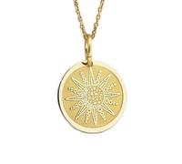 Collier en argent sterling 925, chaîne de 26 mm (18 pouces) | Collier soleil et lune | Pendentif céleste | Bijou astrologique | Collier croissant de lune | Bijou fait main plaqué or | LK_PNK_00060