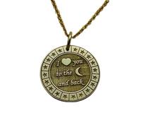 Collier en argent sterling 925, chaîne de 28 mm (18 pouces) | Collier « Amour en cercle » | Pendentif | Breloque « Aller et retour » | Pour couples | Femme | Bijou fait main plaqué or | LK_PNK_00551