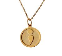 Collier en argent sterling 925, chaîne de 45,7 cm (18 pouces), 24 mm | Collier point-virgule | Pendentif | Porte-bonheur pour la santé mentale, anniversaire | Bijou fait main plaqué or | LK_PNK_01251