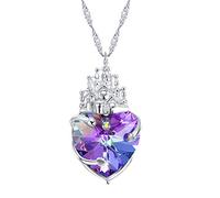 Collier en Argent Sterling 925 décoré de Cristaux, Collier de château, Pendentif en Forme de cœur pour Femmes, Bijoux