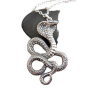 Collier en argent sterling 925, pendentif cobra, petit reptile, animal totem, bijou simple pour tous les jours, talisman de protection et de guérison, cadeau|Chaîne de 45 cm|Plaqué argent|LK_PNK_3135