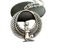 Collier en argent sterling 925, pendentif Isis, déesse égyptienne, symbole de fertilité, mariage et maternité, cadeau pour nouvelle maman, protection mère-enfant|Chaîne de 45 cm|Plaqué argent|_3049