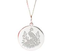 Collier en argent sterling 925|Pendentif paon|Chaîne de 45 cm (18 pouces)|Taille du pendentif : 24 mm|Breloque délicate représentant une paonne|Bijou unisexe fait main, plaqué argent|LK_PNK_2394
