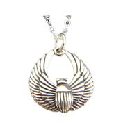 Collier en argent sterling 925, petit scarabée ailé, scarabée égyptien, aile d'insecte, mythologie rustique, esprit renaissance, protection, pendentif, symbole solaire | avec chaîne de 45 cm |