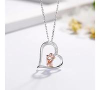 Collier en Argent Sterling 925 Populaire en Forme de cœur pour mère Fille, avec Amour, Cadeaux d'anniversaire pour Maman