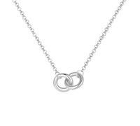 Collier en argent sterling 925 pour femme, collier en argent infini, colliers avec anneaux entrelacés pour femmes et hommes, bijoux infini en cercle irrégulier pour femme, Argent sterling, Pas de