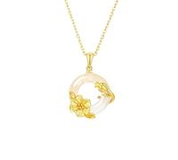 Collier En Argent Sterling 925 pour Femme Pendentif Représentant Douze Divinités Florales Incrustation De Calcédoine Bijou Astrologique Cadeau D'Anniversaire pour Fille Mois De Mai Fleur De Grena