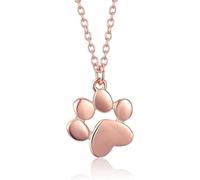 Collier en Argent Sterling 925 pour Femmes Mignon Chien Empreintes De Pas De Chatte Pendentif Pendentif Colliers Fine Silver Bijoux Cadeau,Rose Gold