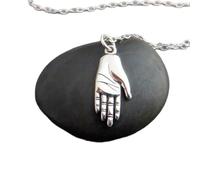 Collier en argent sterling 925 pour la main gauche, petit pendentif délicat, symbole d'amitié, de bienveillance et de délicatesse, bijou artisanal, avec chaîne de 45 cm | Plaqué argent | L_PN_0510