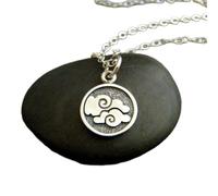 Collier en argent sterling 925, symbole de l'air, petit quatre, breloque, nuage, Gémeaux, Balance, Verseau, bijoux de yoga, délicat et délicat | avec chaîne de 45 cm | plaqué argent | L_PN_0226