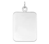 Collier en argent sterling avec pendentif rectangulaire poli sur le devant et l'arrière pour femme