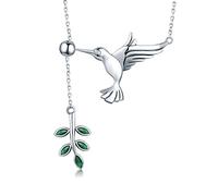 Collier en argent sterling de salutation colibri - collier à pendentif minimaliste en argent sterling 925 pour femme, chaîne réglable