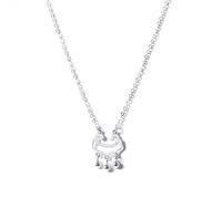 Collier en Argent Sterling S925 Mode Féminine Simple Souhaitant Paix Et Longévité Clavicule Chaîne de Verrouillage Tempérament Rétro Élégant Cadeau D'Anniversaire Créatif, LJBLEUSK