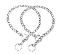 Collier en chaîne pour chien, lien coulissant en métal, collier de dressage robuste pour chiot, colliers martingale pour chiens de petite, moyenne et grande taille, 2 x argenté, XXS