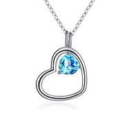 Collier en cristal de guérison en quartz Collier de double coeur Topaze Natural S925 STERLING Silver pour petite amie pour femme Cadeau d'anniversaire pour la fille Love Love Heart Pendant Crystal