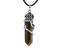 Collier En Cristal De Guérison Enveloppé De Fleurs Reiki Pierre Naturelle Collier Pendentif Pointu Hexagonal Pierres Précieuses Romantiques Bijoux Cadeaux Pour Femmes Hommes Amoureux Pierre Œil