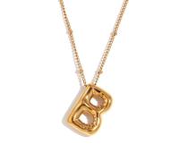 Collier en cristal de guérison, pendentif en acier inoxydable avec lettre B et ballon de fête, pierre précieuse naturelle, pour hommes, femmes et couples