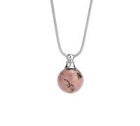 Collier en Cristal de Rhodorine Avec Chaîne en Argent,Colliers Diffuseurs D'Huiles Essentielles pour Femmes,Pendentif Petite Boule Tendance,Amulette Chork,Bijoux Cadeaux pour Filles,Anniversaire,Noël