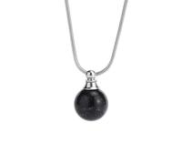 Collier en Cristal de Sable Bleu Avec Chaîne en Argent,Colliers Diffuseurs D'Huiles Essentielles pour Femmes,Pendentif Petite Boule Tendance,Amulette Chork,Bijoux Cadeaux pour Filles,Anniversaire,No