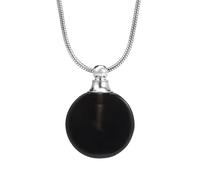 Collier En Cristal Naturel avec Pendentif Rond, Diffuseur D'Huiles Essentielles, Bouteille De Parfum, Chaîne Ras Du Cou, Bijoux En Pierres Précieuses Énergétiques pour Hommes, Femmes et Filles,