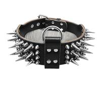Collier en Cuir clouté à Pointes, 5 cm de Large, for Chiens de Taille Moyenne et Grande, Pitbull, Bouledogue, Rottweiler, Berger, M à XL(2,2)